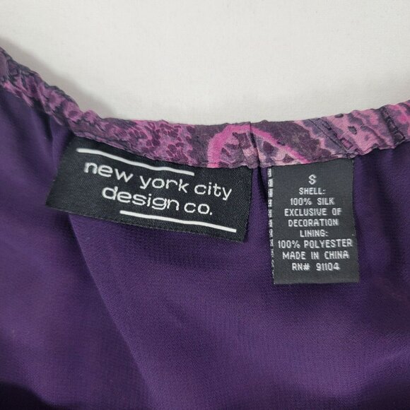 New York City Design Co. Purple Shiny Beading Women's Size Small SILK SKIRT New - Picture 8 of 8